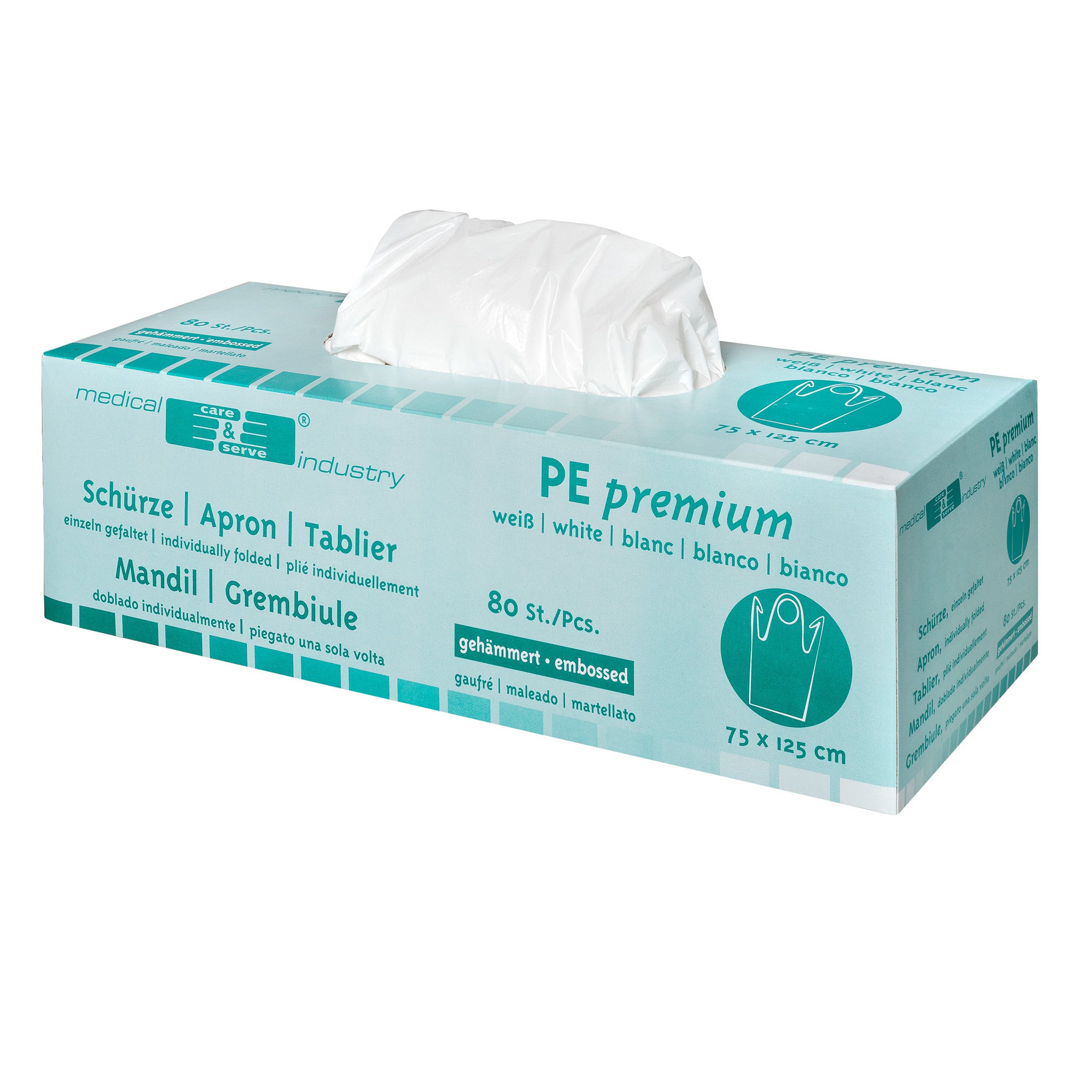 PE-Schürze 75 x 125 cm | einzeln gefaltet | in Spenderbox