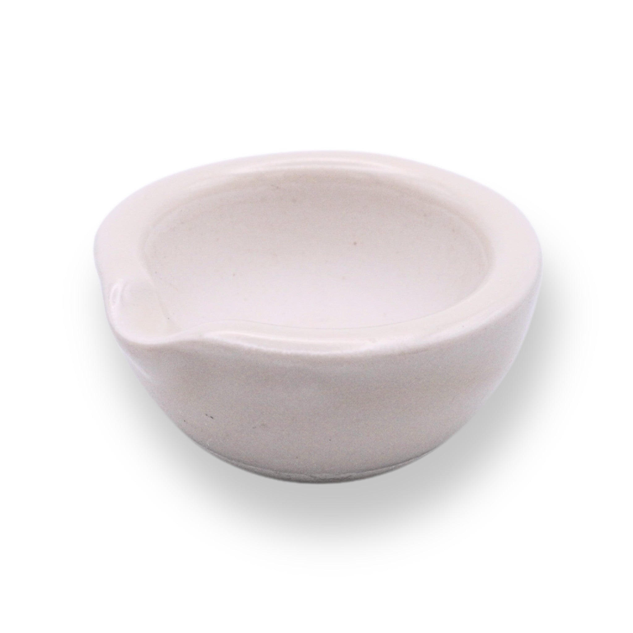 Mörser aus Porzellan, mit Ausguss