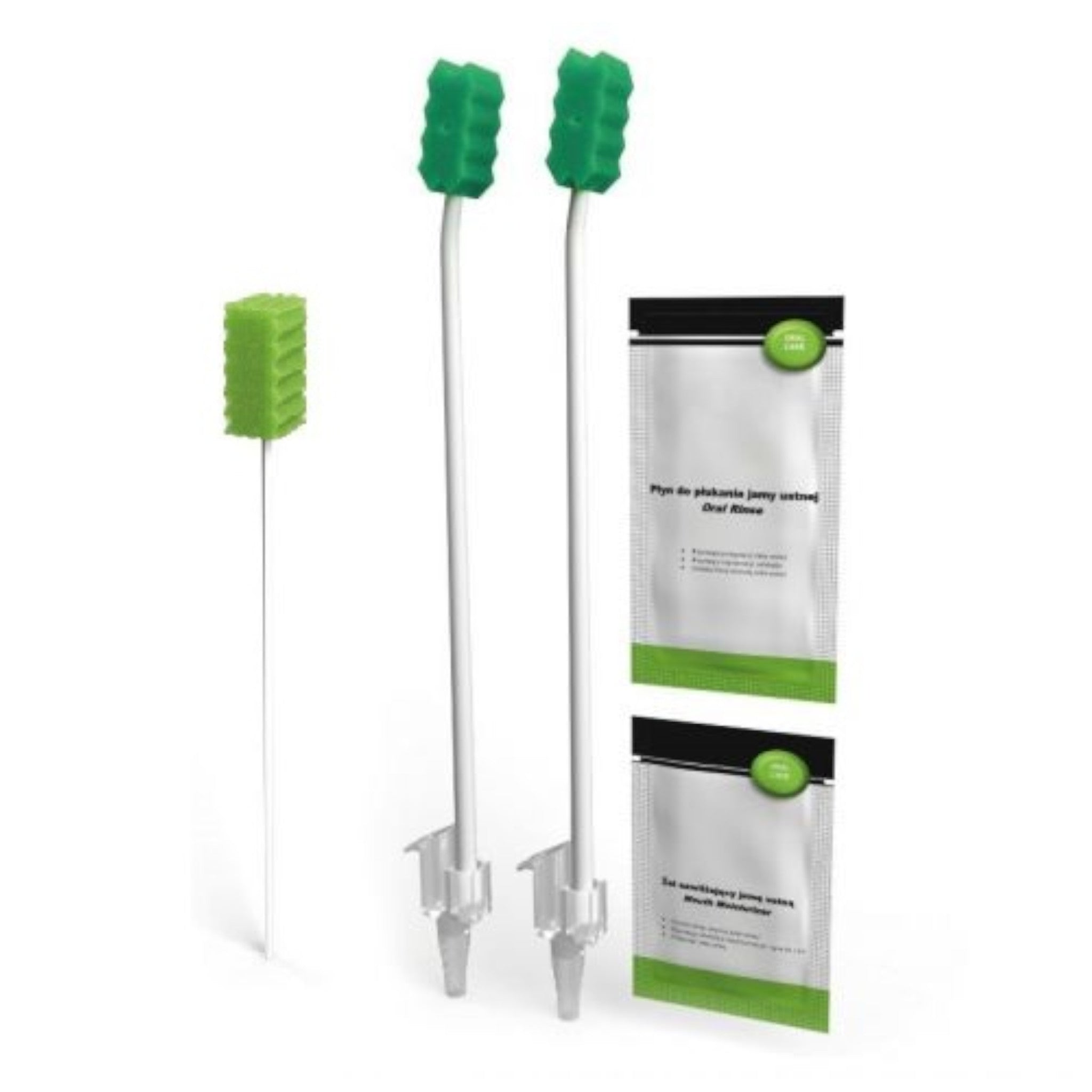 Mundpflege-Set 2 x Mundpflegestäbchen mit Absaugfunktion, 1 Mundpflegestäbchen