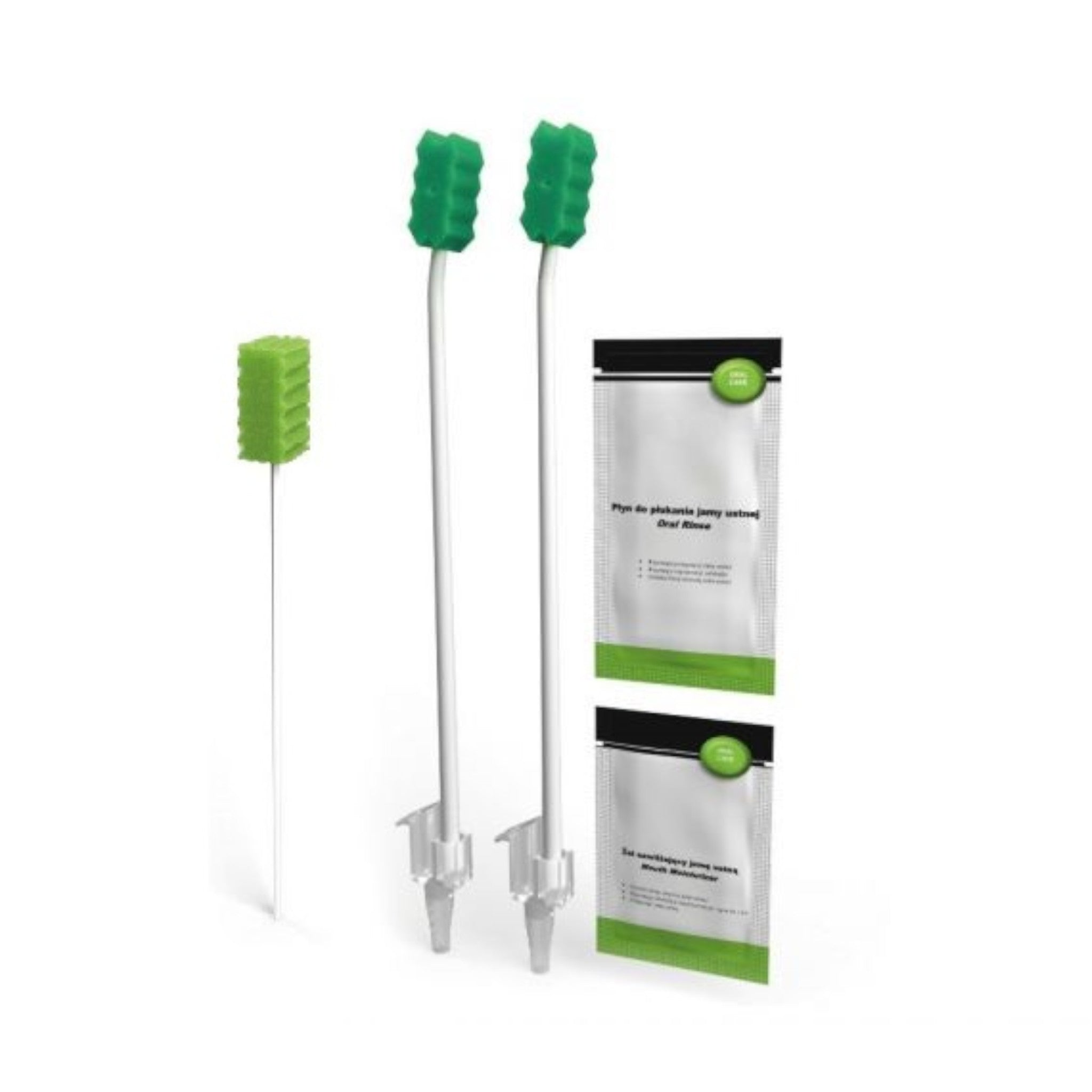 Mundpflege-Set 2 x Mundpflegestäbchen mit Absaugfunktion, 1 Mundpflegestäbchen