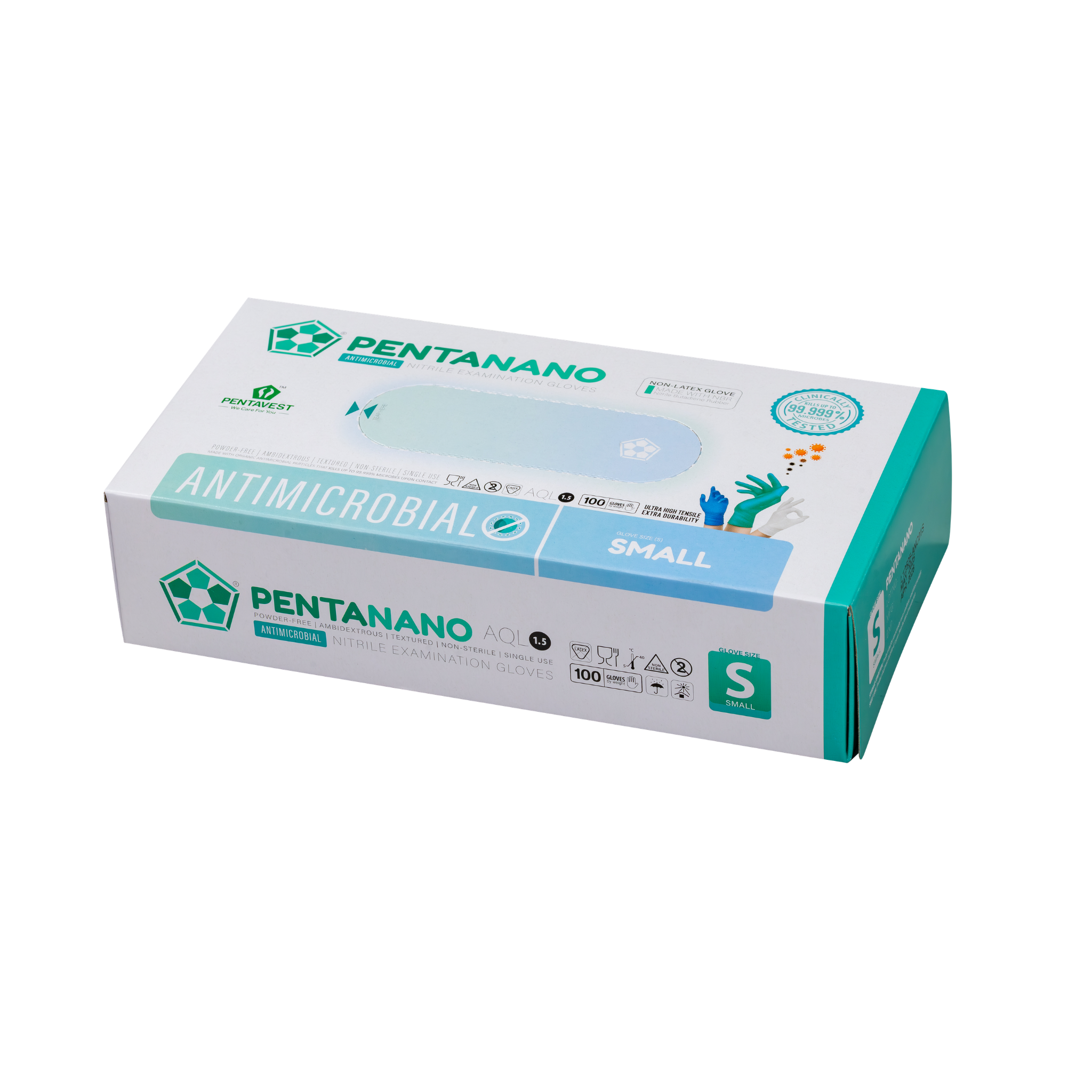 Pentanano Nitril-Einmalhandschuhe, puderfrei & antimikrobiell
